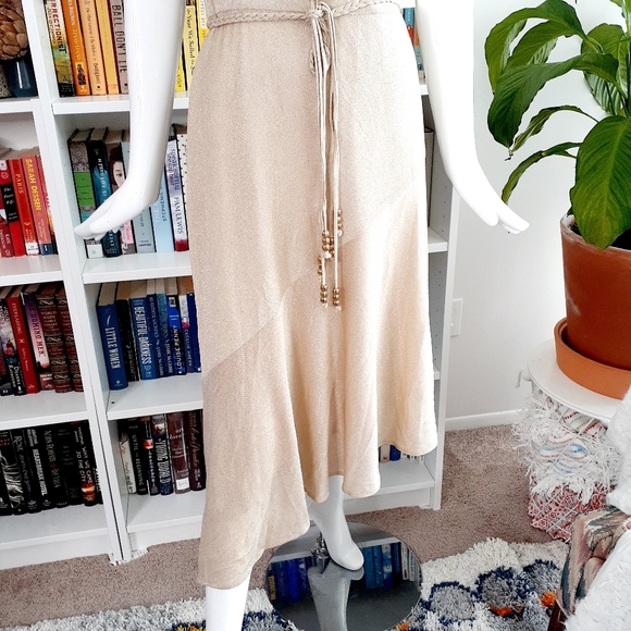 NWT Liz Claiborne Gold Shimmer Asymmetric Dress P6474 - Picture 7 of 9